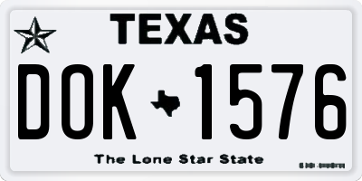 TX license plate DOK1576
