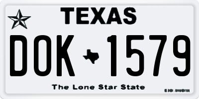 TX license plate DOK1579