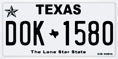 TX license plate DOK1580