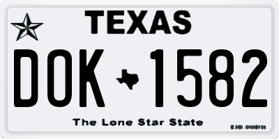 TX license plate DOK1582