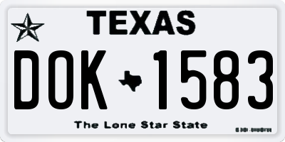 TX license plate DOK1583