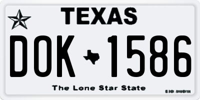 TX license plate DOK1586