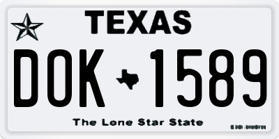 TX license plate DOK1589