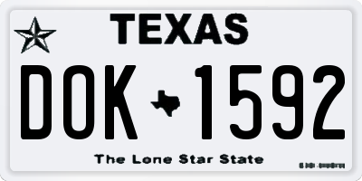 TX license plate DOK1592