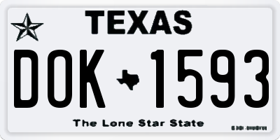 TX license plate DOK1593
