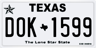 TX license plate DOK1599