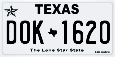 TX license plate DOK1620