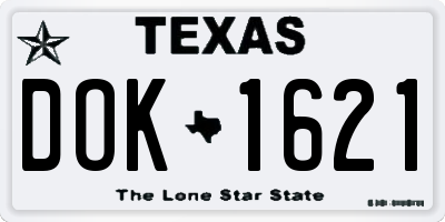 TX license plate DOK1621