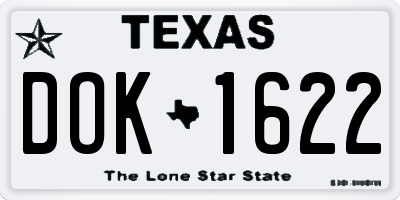 TX license plate DOK1622