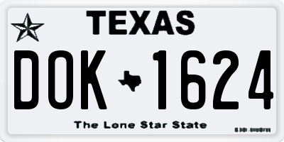 TX license plate DOK1624