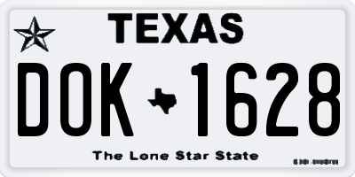 TX license plate DOK1628