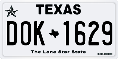 TX license plate DOK1629