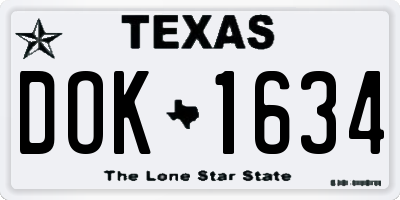 TX license plate DOK1634