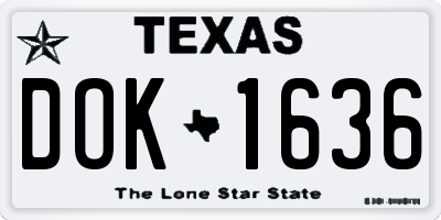 TX license plate DOK1636