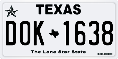 TX license plate DOK1638