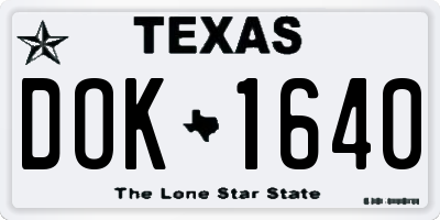 TX license plate DOK1640