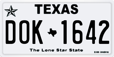 TX license plate DOK1642