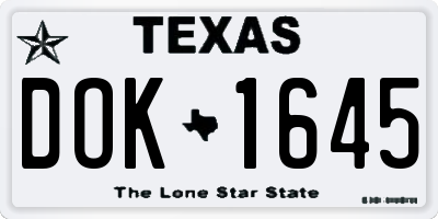 TX license plate DOK1645