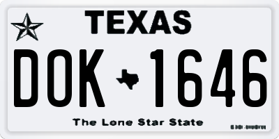 TX license plate DOK1646