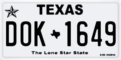 TX license plate DOK1649