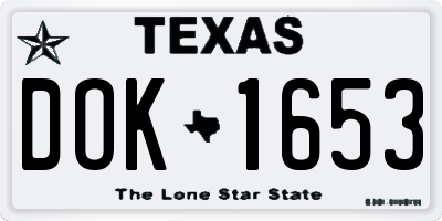 TX license plate DOK1653