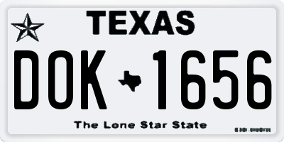 TX license plate DOK1656