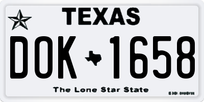 TX license plate DOK1658