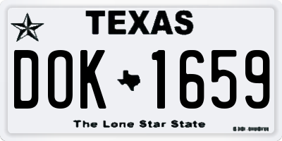 TX license plate DOK1659