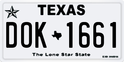 TX license plate DOK1661