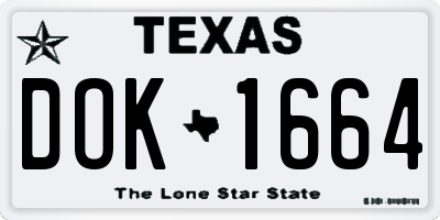 TX license plate DOK1664