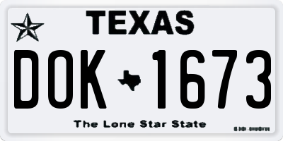 TX license plate DOK1673
