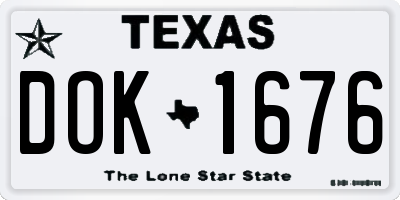 TX license plate DOK1676