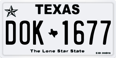 TX license plate DOK1677