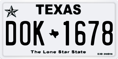 TX license plate DOK1678