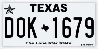 TX license plate DOK1679