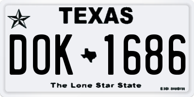 TX license plate DOK1686