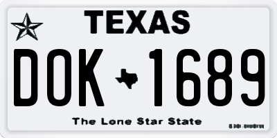 TX license plate DOK1689