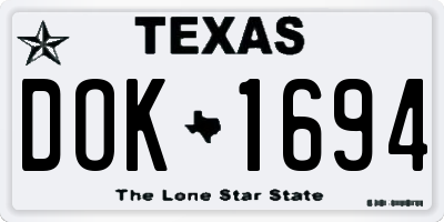 TX license plate DOK1694