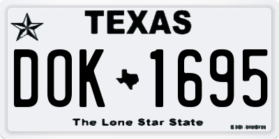 TX license plate DOK1695