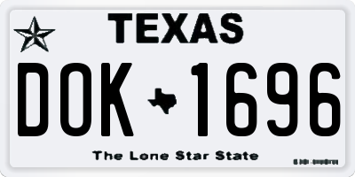 TX license plate DOK1696