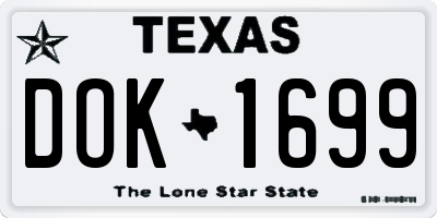 TX license plate DOK1699