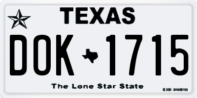 TX license plate DOK1715