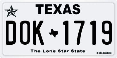 TX license plate DOK1719