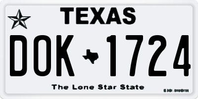 TX license plate DOK1724