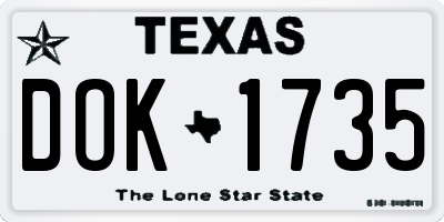 TX license plate DOK1735