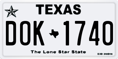 TX license plate DOK1740