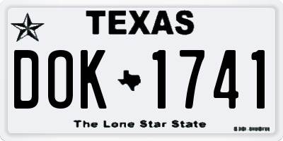 TX license plate DOK1741