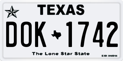 TX license plate DOK1742