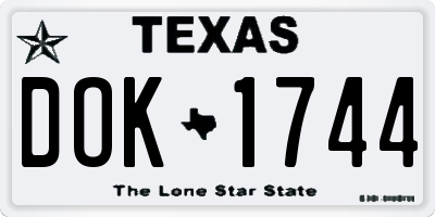 TX license plate DOK1744