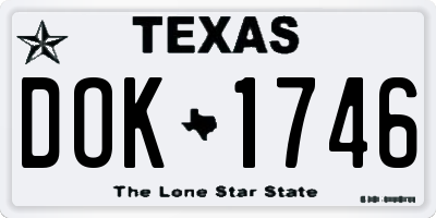 TX license plate DOK1746